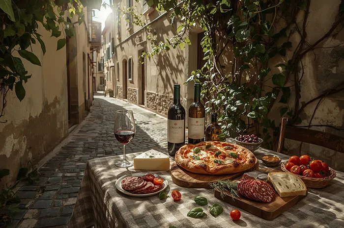 Frische italienische Zutaten für Pizza in Hattenhofen